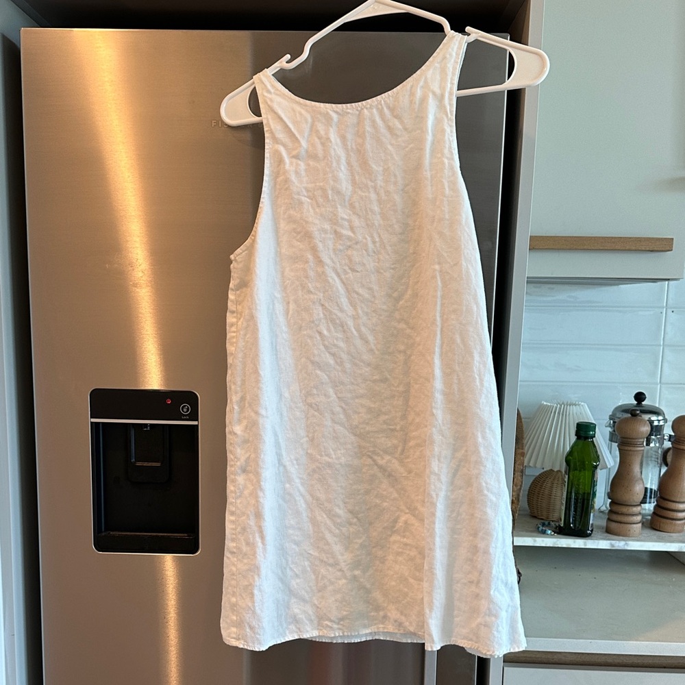 Jessi Linen Dress White Reformation